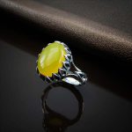 انگشتر عقیق شرف الشمس مردانه اصل و خوش رنگ