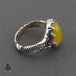 انگشتر نقره مردانه با نگین عقیق زرد اصل