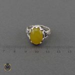 انگشتر نقره مردانه با نگین عقیق زرد اصل