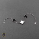 دستبند ون کلیف نقره زنانه با سنگ عقیق و صدف (1)