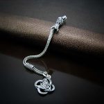 کرکوش تسبیح نقره ترک تک رشته ای طرح بسم الله