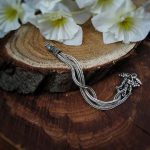 کرکوش نقره تسبیح سه رشته ای ترک طرح بسم الله