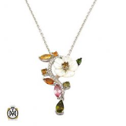 گردنبند نقره زنانه با سنگ های قیمتی متنوع (2) گردنبند نقره زنانه با سنگ های قیمتی متنوع (2)