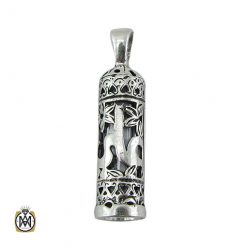 necklace-place-of-prayer-3457 مدال جا دعایی نقره با دعای حرز امام جواد (ع) طرح علی