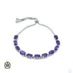 womens-amethyst-bracelet-1248 دستبند آمتیست زنانه اصل و خوش رنگ طرح آیدا