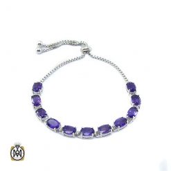 womens-amethyst-bracelet-1248 دستبند آمتیست زنانه اصل و خوش رنگ طرح آیدا