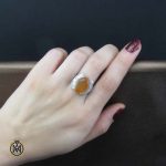 انگشتر با نگین عقیق یمن شرف الشمس