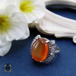 انگشتر با نگین عقیق یمن شرف الشمس