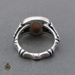 انگشتر نقره با نگین عقیق شجر معدنی