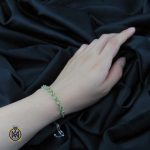 دستبند زبرجد زنانه خوش رنگ طرح آلاله (3) دستبند نقره با نگین زبرجد
