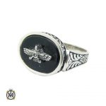 mens-black-agate-ring-11284 انگشتر عقیق مشکی اصل مردانه
