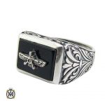 mens-black-agate-ring-11286 انگشتر عقیق سیاه اسپرت مردانه