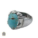 انگشتر فیروزه خوش رنگ و درشت نیشابوری