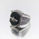 انگشتر عقیق مشکی اصل مردانه