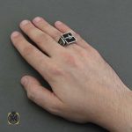 انگشتر عقیق مشکی اصل مردانه