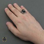 انگشتر عقیق مشکی اصل مردانه