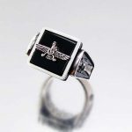 انگشتر عقیق مشکی اصل مردانه