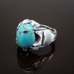 انگشتر فیروزه خوش رنگ و درشت نیشابوری