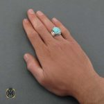 انگشتر فیروزه خوش رنگ و درشت نیشابوری