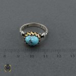 انگشتر نقره با نگین فیروزه نیشابوری اصل