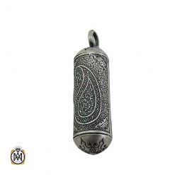 silver-necklace-with-a-prayer-place-3485 گردن آویز جادعایی نقره بازشو طرح بته جقه