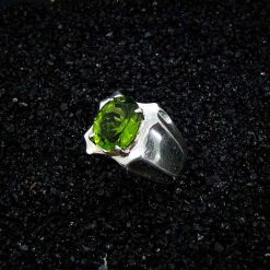 Men's embroidered rings-11327 (2) انگشتر زبرجد مردانه اصلی کد 11327