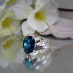 انگشتر توپاز آبی اصلی مردانه لندن