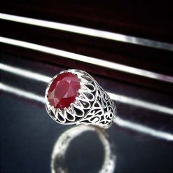 Red sapphire ring-11322 (2) انگشتر یاقوت سرخ مردانه اصل