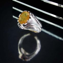 Yellow sapphire ring-11321 (2) انگشتر یاقوت زرد اصل دست ساز مردانه