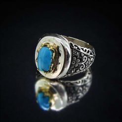 Neyshabouri Turquoise Finger-11320 (1) انگشتر فیروزه نیشابوری اصل دست ساز