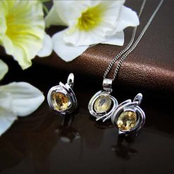 Half a set of silver and citrine1 نیم ست نقره بانگین سیترین