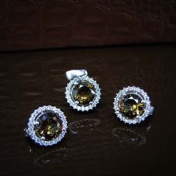 Half a set of silver zoltanite1 نیم سن نقره با نگین زولتانایت