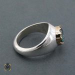 انگشتر موزانایت سبز مردانه دست ساز