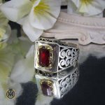 Handmade men's ruby ring - 11338 انگشتر یاقوت قرمز اصلی مردانه - 11338