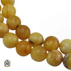 Large Polish amber tasbih-4471-2 تسبیح کهربا بولونی لهستان 33 دانه اصل