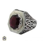 انگشتر یاقوت سرخ اصل مردانه دست ساز