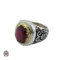 Men's ruby red ring - 11342 (2) انگشتر یاقوت سرخ اصل مردانه