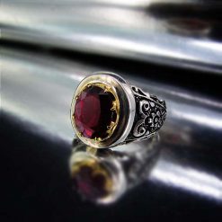 Men's ruby red ring - 11342 انگشتر یاقوت قرمز طبیعی مردانه - 11342