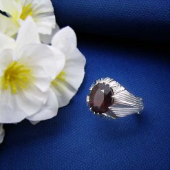 Mineral red sapphire ring-11312 انگشتر یاقوت قرمز اصلی مردانه