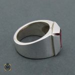 انگشتر یاقوت قرمز چهارگوش مردانه