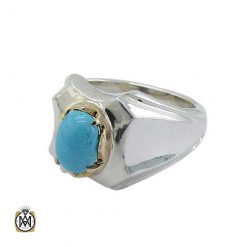 Neishabour men's turquoise ring - 11341 (2) انگشتر فیروزه نیشابوری اصل مردانه