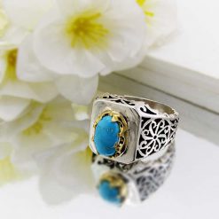 Neyshabouri Turquoise Finger-11309 انگشتر فیروزه نیشابوری اصلی - 11309