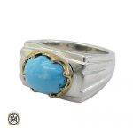 انگشتر فیروزه نیشابوری مردانه اصل کد 11315