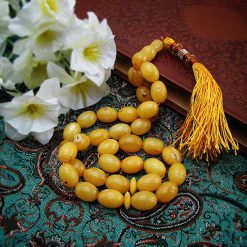 Original amber tasbih of 33 seeds-4476 تسبیح کهربا درشت بولونی طبیعی