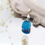 مدال نقره با نگین مون استون 3485