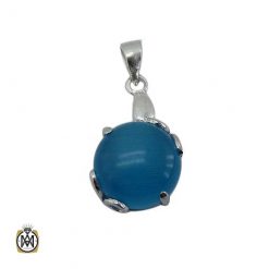 Silver medal with Neon Moonstone2-3486 مدال نقره آب رادیوم نگین دار3486