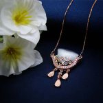 Silver necklace with moonstone1-3484 مدال نقره رزگلدمون استون