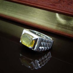 Yellow sapphire ring -1 انگشتر یاقوت زرد طبیعی -11305