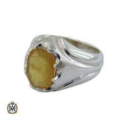 Yellow sapphire ring-11321 انگشتر یاقوت زرد اصل مردانه کد 11321
