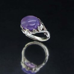 Yemeni blue agate ring1 انگشتر عقیق یمنی کبود 11303